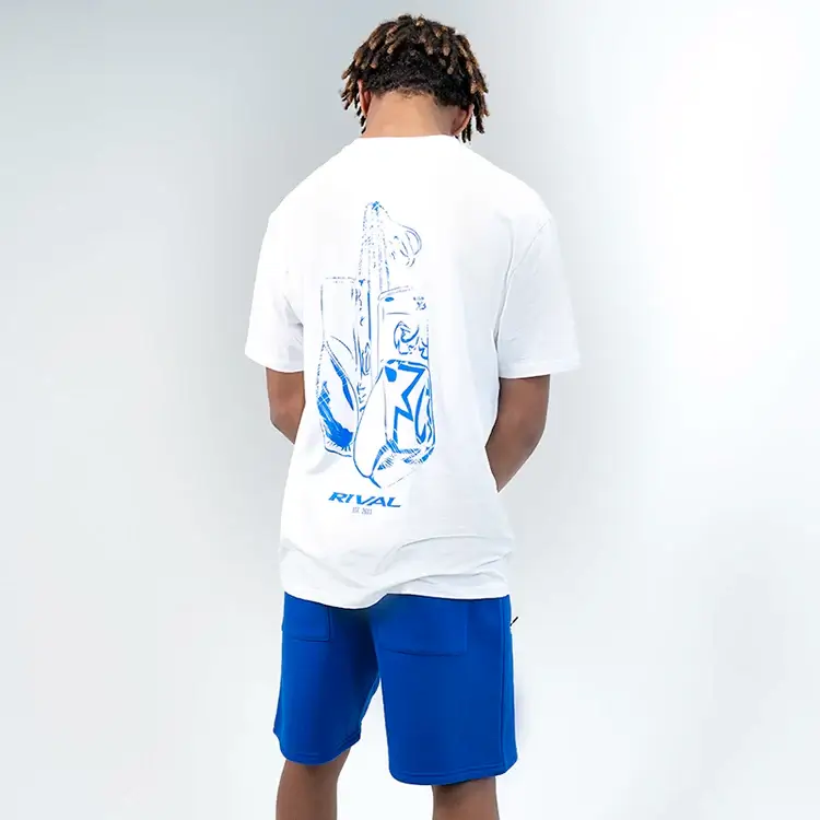Close up shot of Rival Faded Gloves Graphic Tee with Spandex
