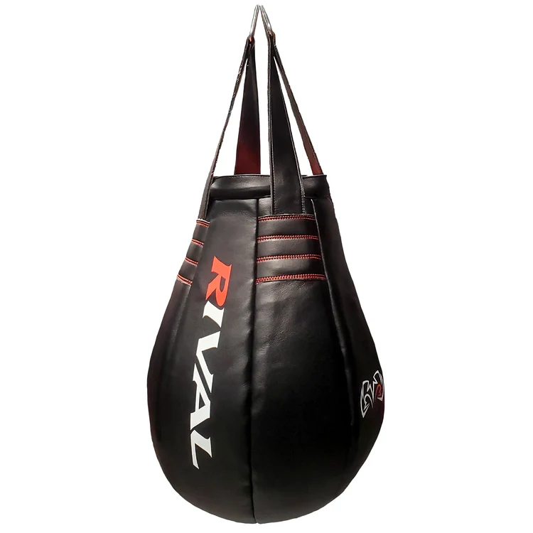 A navy blue Rival Maize Bag suspended from a ceiling