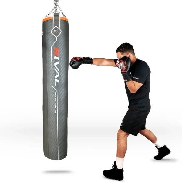 Rival Mark I Banana Heavy Bag 130lb 59kg Grey 1 Picture of Rival Mark-I Banana Heavy Bag weighing 130lb/59kg
