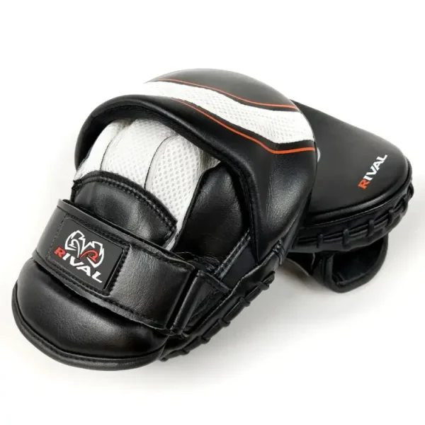 Pair of Rival RPM1 Ultra Punch Mitts on a neutral background
