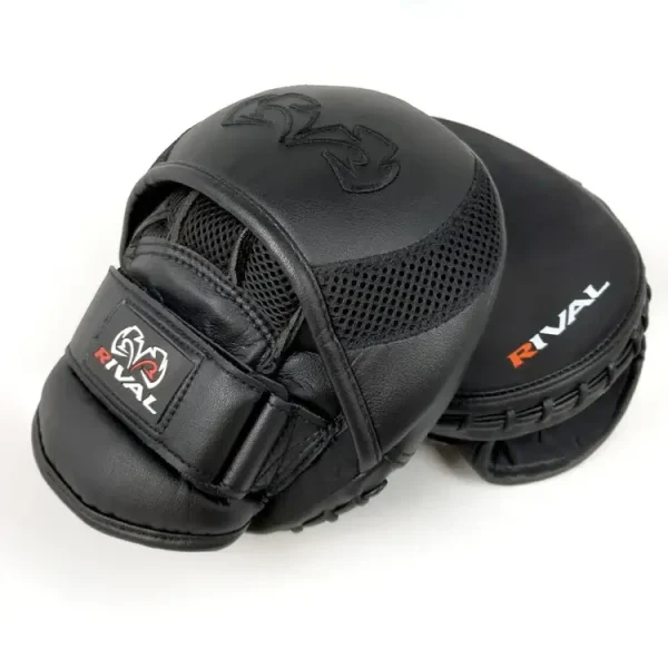 Rival Rpm11 Evolution Punch Mitts Black 2 Pair of Rival RPM11 Evolution Punch Mitts in a boxing environment