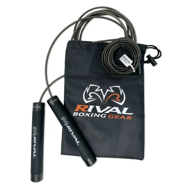 Rival Weighted Jump Rope (Adjustable) - Black in Black — on‑body look