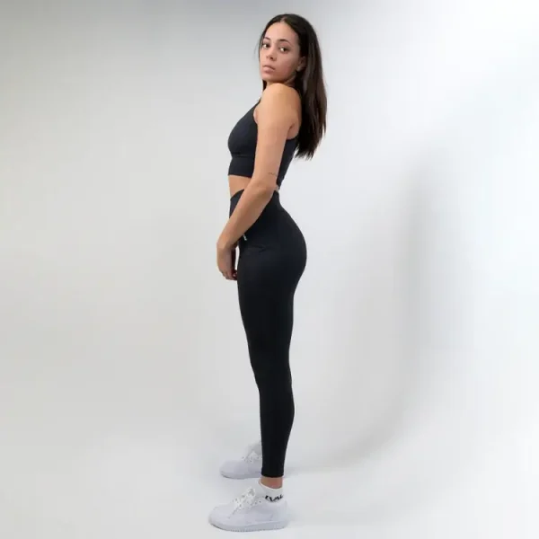 Rival Womens High Rise Leggings With Pockets Black 1 Woman wearing Rival Women's High-Rise Leggings with Pockets