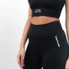 Rival Womens High Rise Leggings With Pockets Black 2 Woman posing in Rival Women's High-Rise Leggings with Pockets