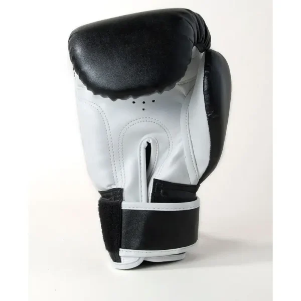 Sandee Kids Boxing Gloves Authentic 2 Tone Velcro Black White 2 Kid wearing Sandee Kids Boxing Gloves Authentic 2-Tone Velcro