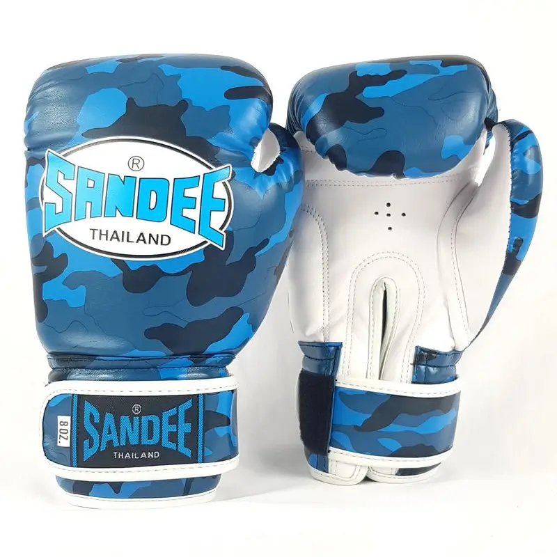 Kids wearing Sandee Camo Boxing Gloves with Velcro strap