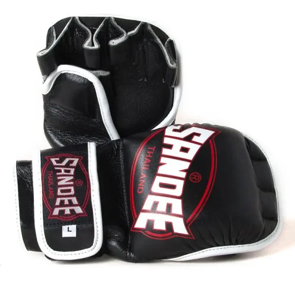 Sandee Mma Sparring Gloves Black White 3 Close-Up View of Sandee MMA Sparring Gloves
