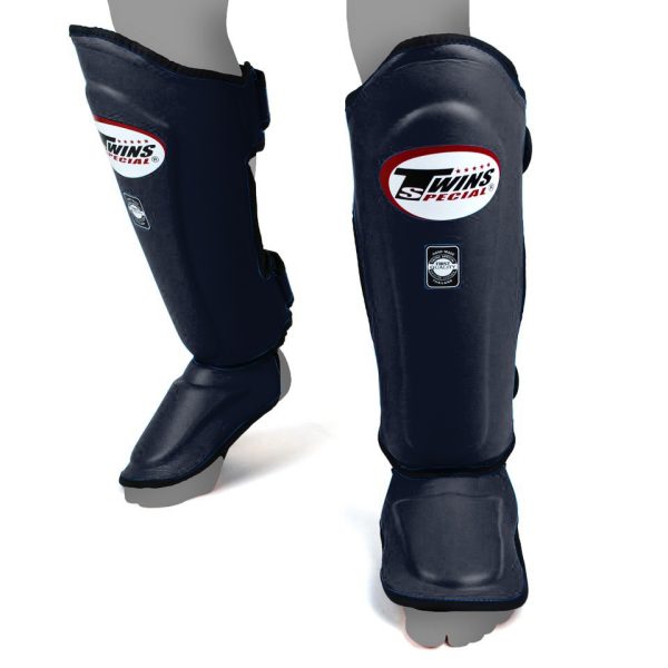 Twins Special Shin Guards SGL10 Double Padded Leather in Black - product image