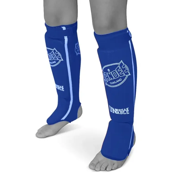 Sandee Cotton Slip-On Competition Shin Guards on a white background