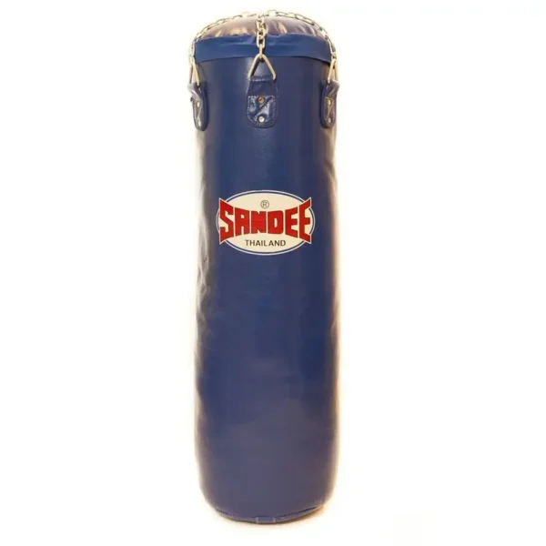 Sandee Punch Bag Full Leather Sandee Full Leather Punch Bag hanging in a gym setting