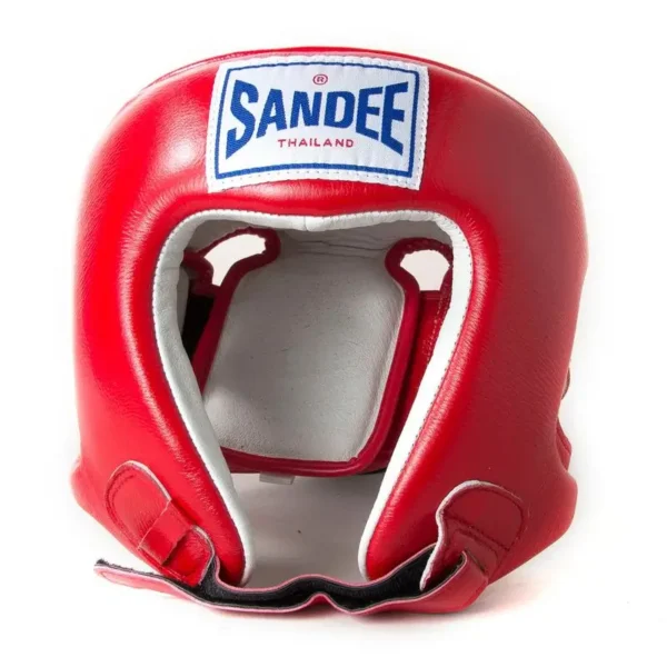 Kid wearing Sandee Open Face Head Guard