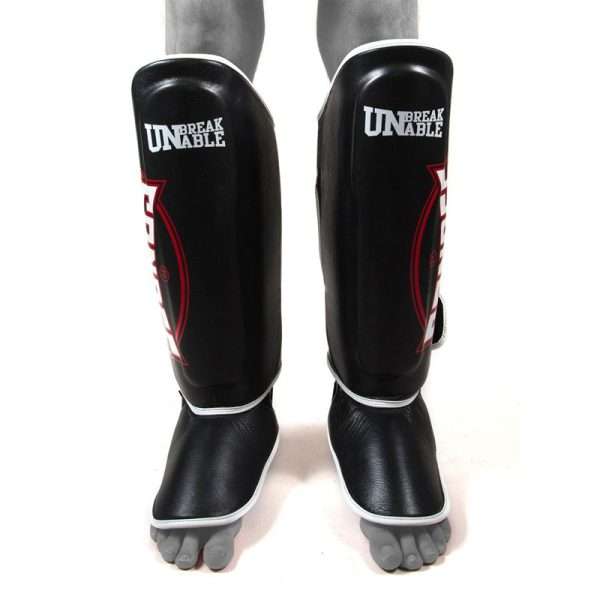 Sandee Kids Cool-Tec Boot Shin Guards - Black/White/Red in Black/White/Red — studio shot