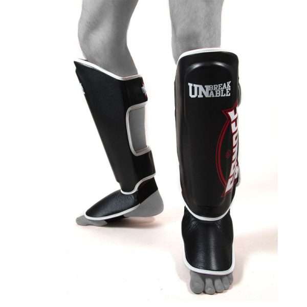 Sandee Kids Cool-Tec Boot Shin Guards - Black/White/Red in Black/White/Red — front angle