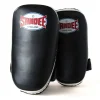 Sandee Curved Thai Kick Pads Black White 2 Sandee Curved Thai Kick Pads in black and red color