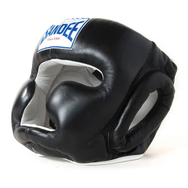 Child wearing Sandee Kids Head Guard with closed face style