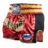 Sandee Muay Thai Shorts Supernatural Power - Red/Black/Gold in Red/Black/Gold — sleeve detail