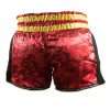 Sandee Muay Thai Shorts Supernatural Power - Red/Black/Gold in Red/Black/Gold — flat lay