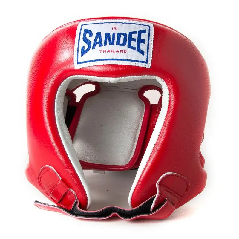 Kid wearing Sandee Open Face Head Guard