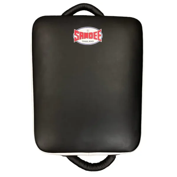 Sandee Suitcase Low Kick Pad Black 1 Sandee Suitcase Low Kick Pad utilized in martial arts training