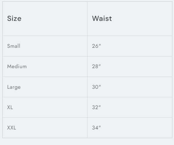 Size chart