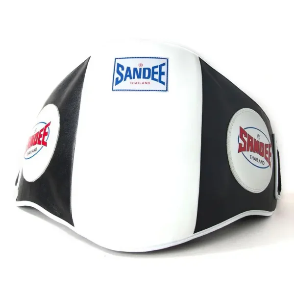 Close-up image of Sandee Velcro Leather Belly Pad for boxing