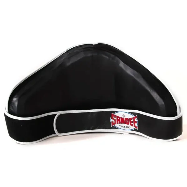 Sandee Velcro Leather Belly Pad, in a black color.