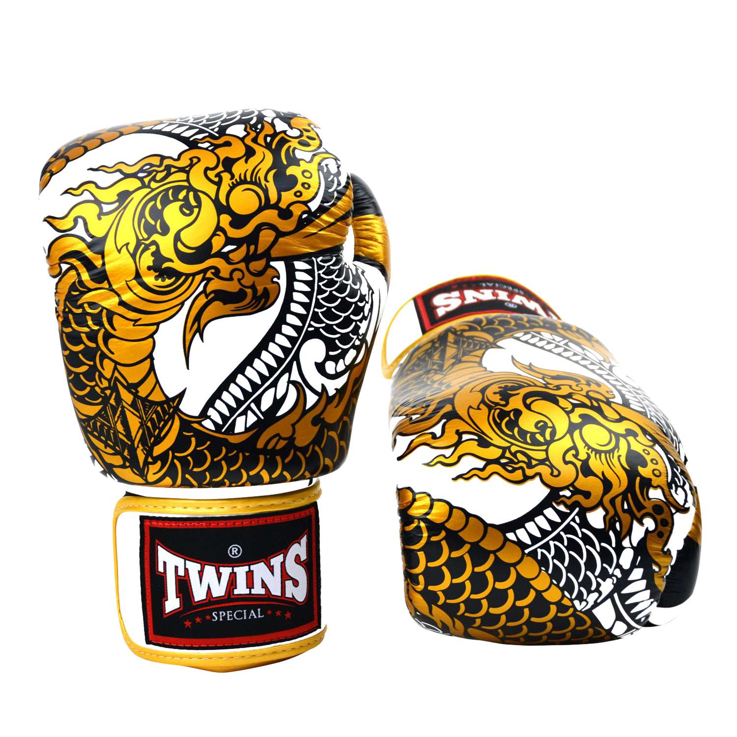Twins Special Nagas Boxing Gloves FBGVL3-52 in Gold/White - product image