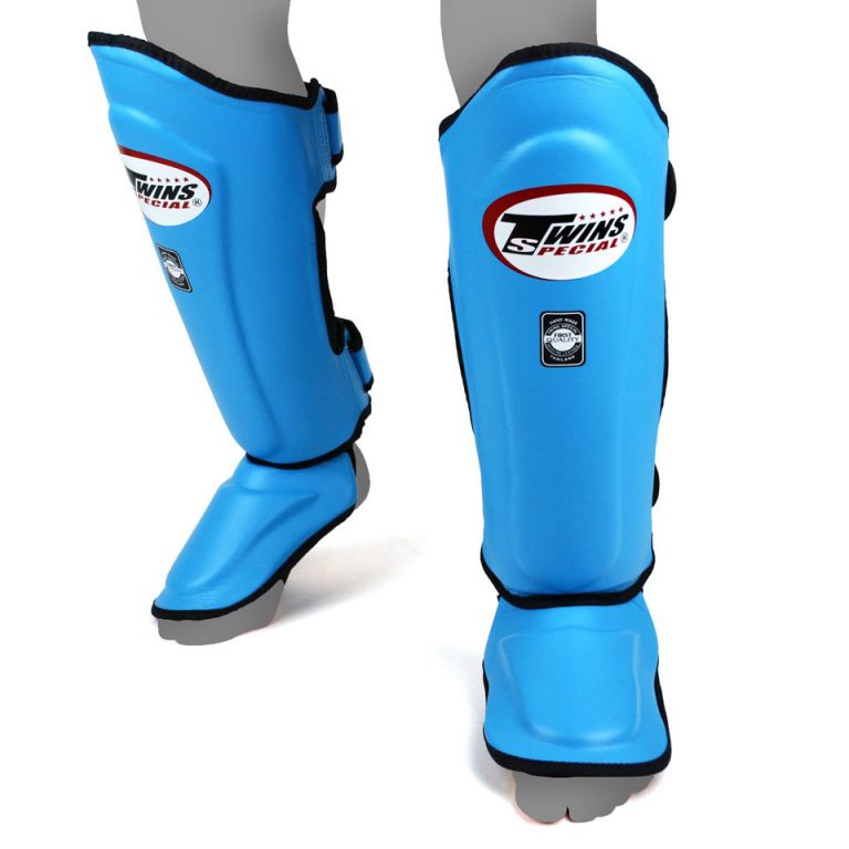 Twins Special Shin Guards SGL10 Double Padded Leather in Light Blue - product image