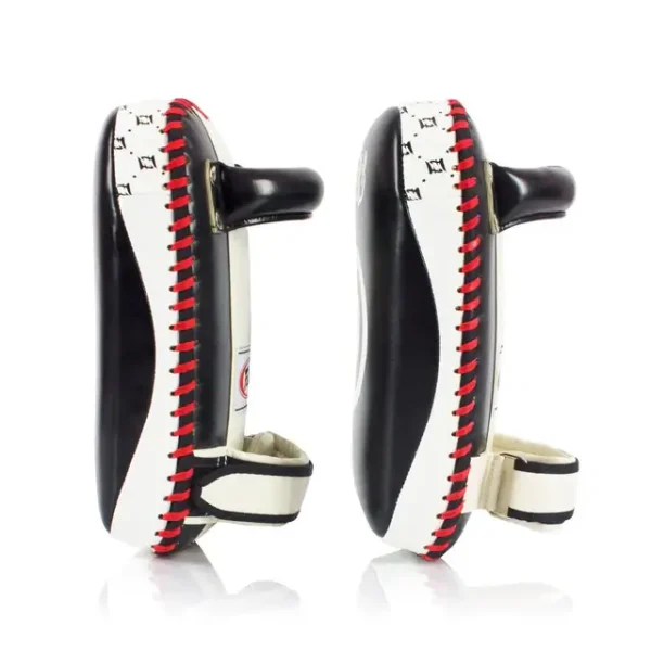 Fairtex KPLC1 Small Curved Kick Pads - Black in Black — front view
