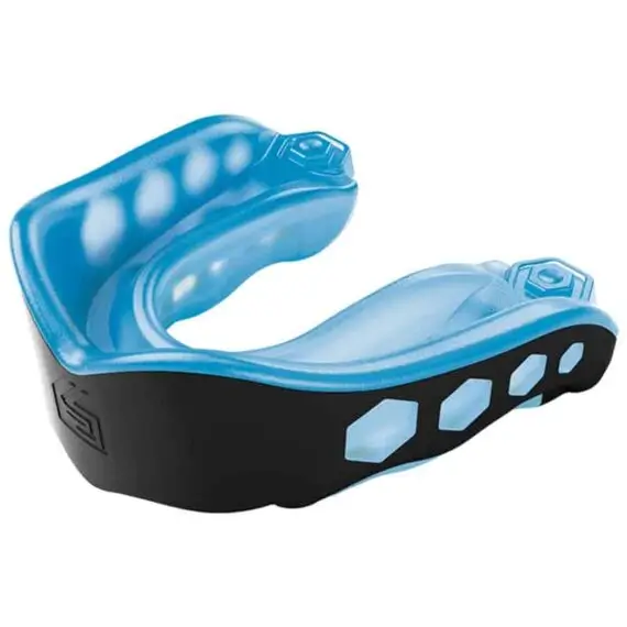 Shock Doctor Gel Max Mouth Guard - Superior Protection and Comfort. Close-up of Shock Doctor Gel Max Mouth Guard in its case.