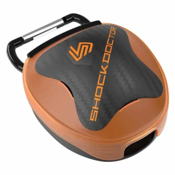 Shock Doctor mouth guard case in bright blue color