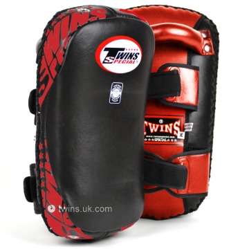 Twins Special Leather Kick Pads KPL10 in Black/Red - product image