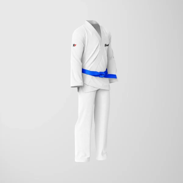 RashTag Core Jiu Jitsu BJJ Gi - White in White — waistband detail