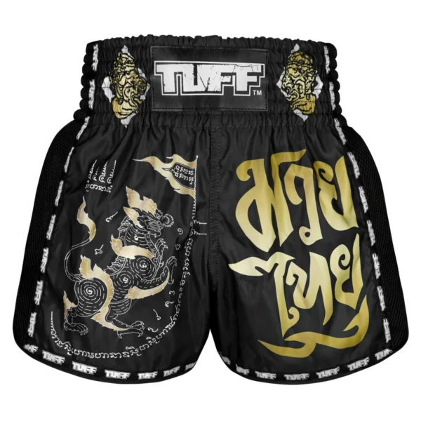 TUFF Retro Muay Thai Shorts Singha Yantra with War Flag