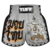TUFF Retro Muay Thai Shorts Hanuman Yantra Man wearing TUFF Retro Muay Thai Shorts Hanuman Yantra with War Flag MSC118