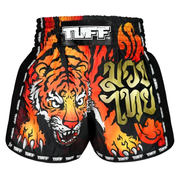 TUFF Furious Tiger Muay Thai Shorts TUFF Retro Muay Thai Shorts with Furious Tiger Design