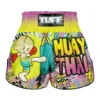 TUFF Kids Muay Thai Shorts Savage Boy RMS105 in Action Boy wearing TUFF Kids Muay Thai Shorts The Savage Boy RMS105