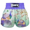 TUFF Retro Muay Thai Shorts - The Elegance Peacock Design TUFF Retro Muay Thai Shorts Yugana Kujaku The Elegance Peacock RMS112