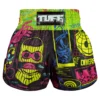 Tuff Retro Neon Graffiti Muay Thai Shorts - Model RMS119. Neon-colored Graffiti style TUFF Retro Muay Thai Shorts RMS119.