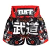 TUFF Muay Thai Shorts Tora Samurai MS660 in black color with golden designs