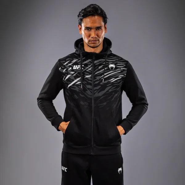 Model wearing Venum x UFC Fusion Men's Replica Zip Hoodie