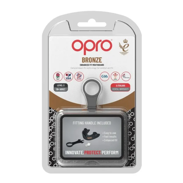 Opro Bronze Level Sporting Mouthguard Opro Bronze Level Mouthguard in package