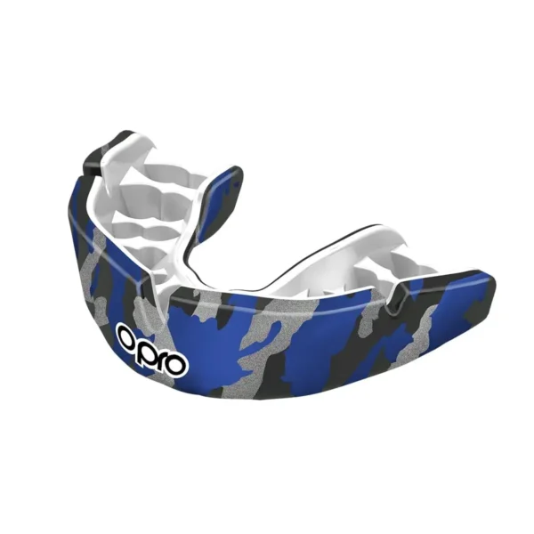 Close-up view of the Opro Custom-Fit Camo Mouth Guard