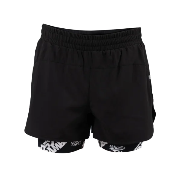 Multiple scramble combination shorts logos