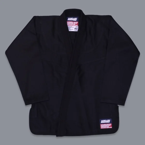Man wearing Scramble Standard Issue BJJ Gi
