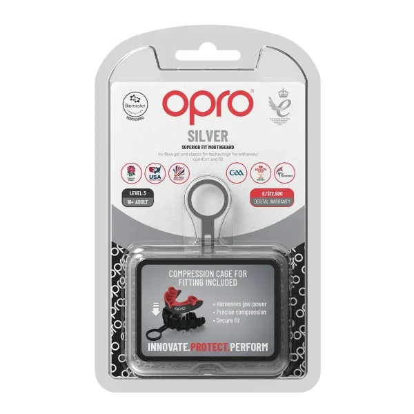 Opro Silver Level Mouthguard Dark Blue Blue 2 Close-up of Opro Silver Level Mouthguard