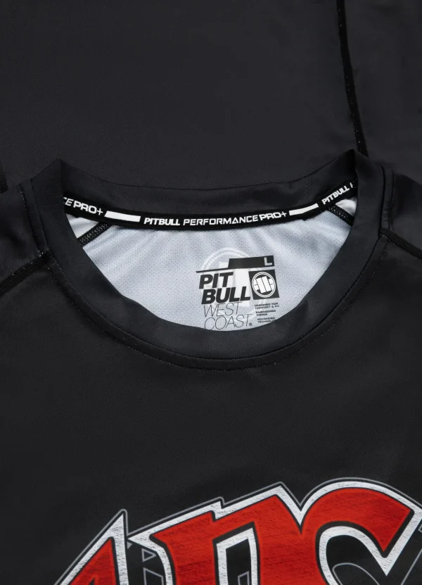 Pitbull Sports Official Adcc Mesh Performance Pro Plus Training T Shirt Black 2 Man wearing Pitbull Sports Official ADCC Mesh Performance Pro Plus Training T-Shirt