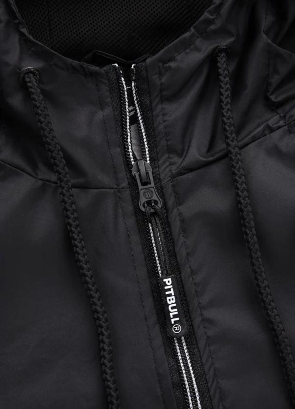 A detailed image showcasing the sleek design of the Pitbull Sports Official ADCC Nylon Jacket