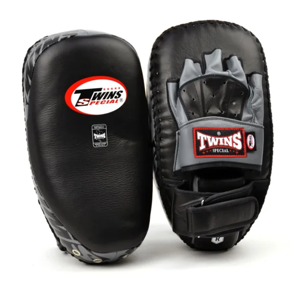Twins Special Hybrid Kick Pads Training Mitts Boxing trainer holding Twins Special Hybrid Kick Pads Focus Mitts PML23