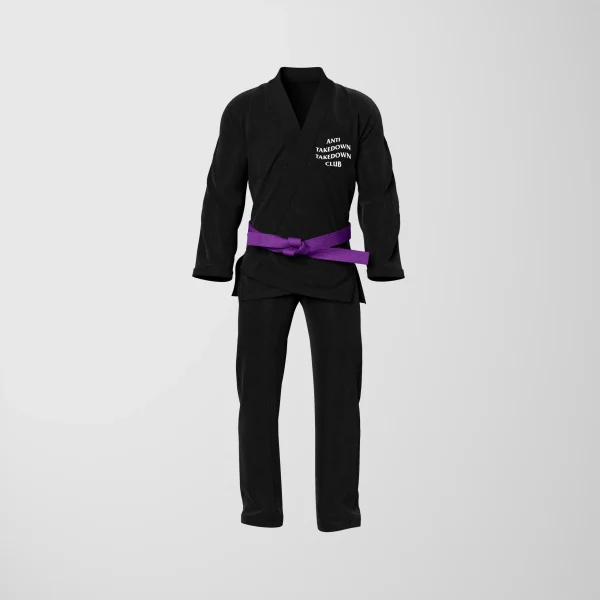 RashTag Anti Takedown Takedown Club BJJ Gi - Black in Black — on‑body look
